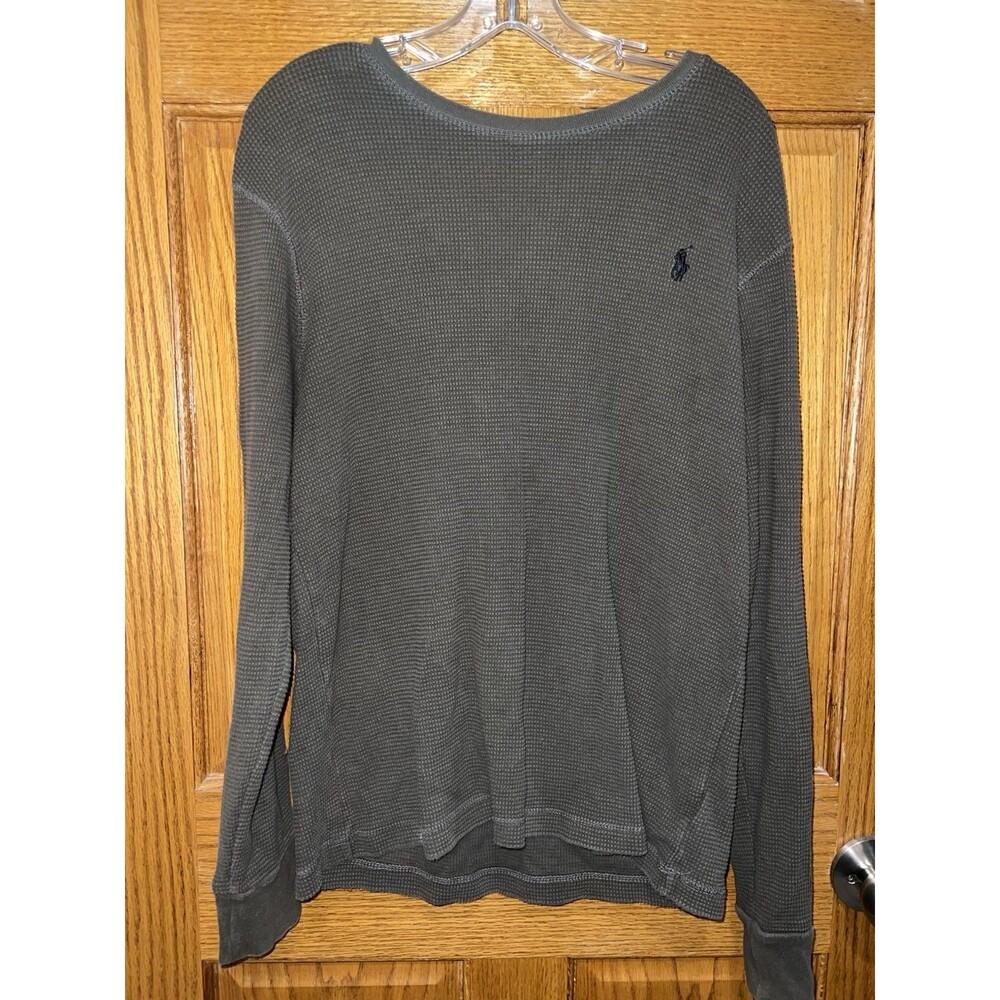Polo Ralph Lauren Long Sleeve Waffle Shirt Size L Dark Green Comfort Lounge